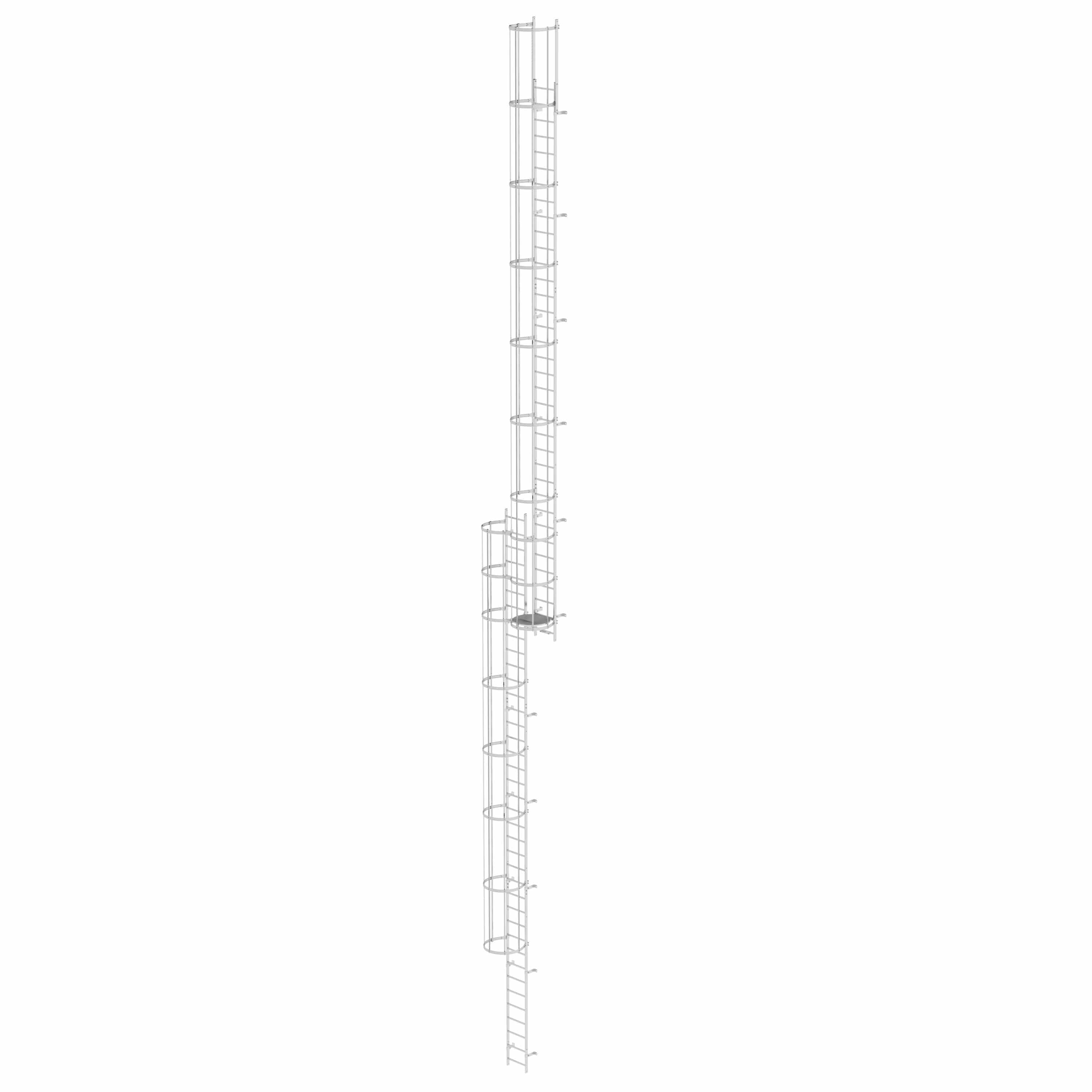 Munk Mehrzügige Steigleiter mit Rückenschutz (Bau) Edelstahl 19,96m