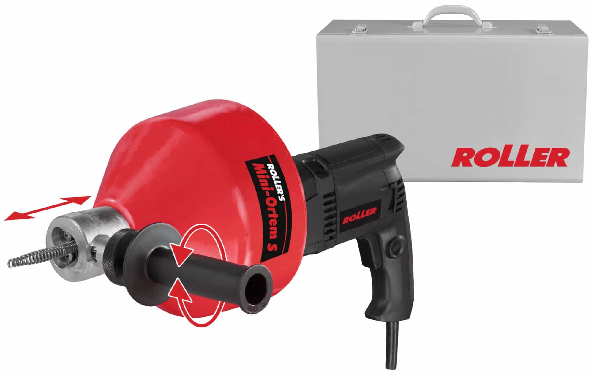 ROLLER'S Mini-Ortem S Set - Elektro-Rohrreinigungsgerät für Ø 20–50 (75) mm