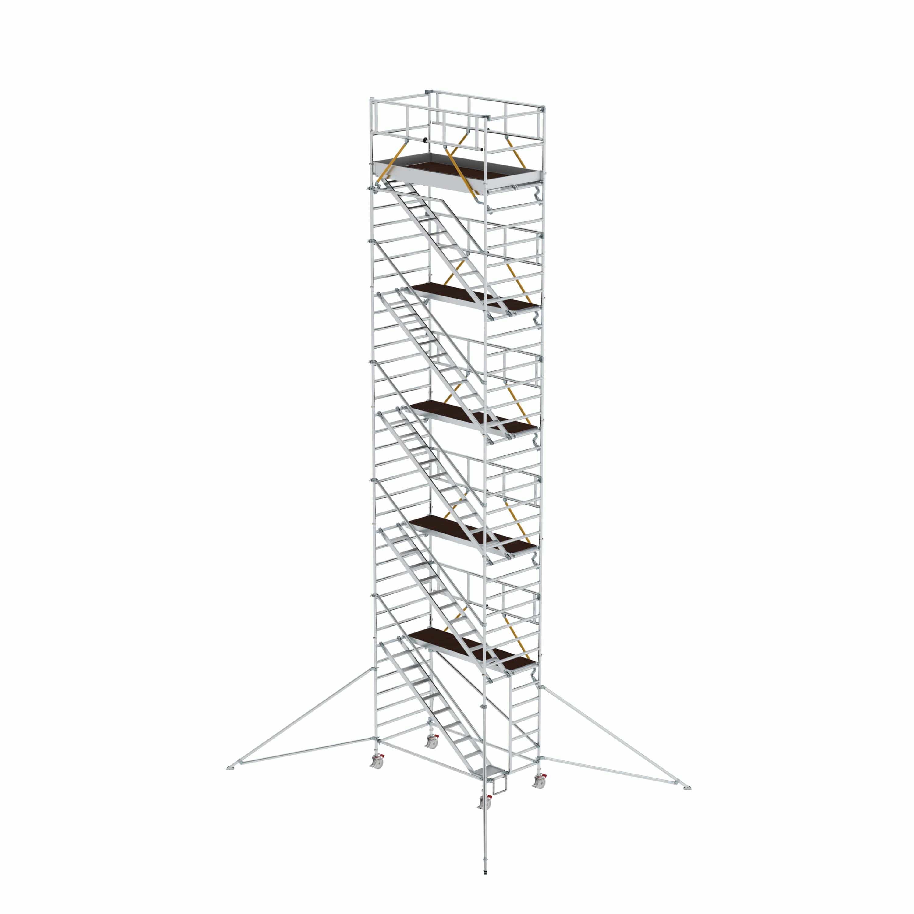Munk Rollgerüst SG 1,35 x 2,45 m mit Schrägaufstiegen& Ausleger Plattformhöhe 10,35 m