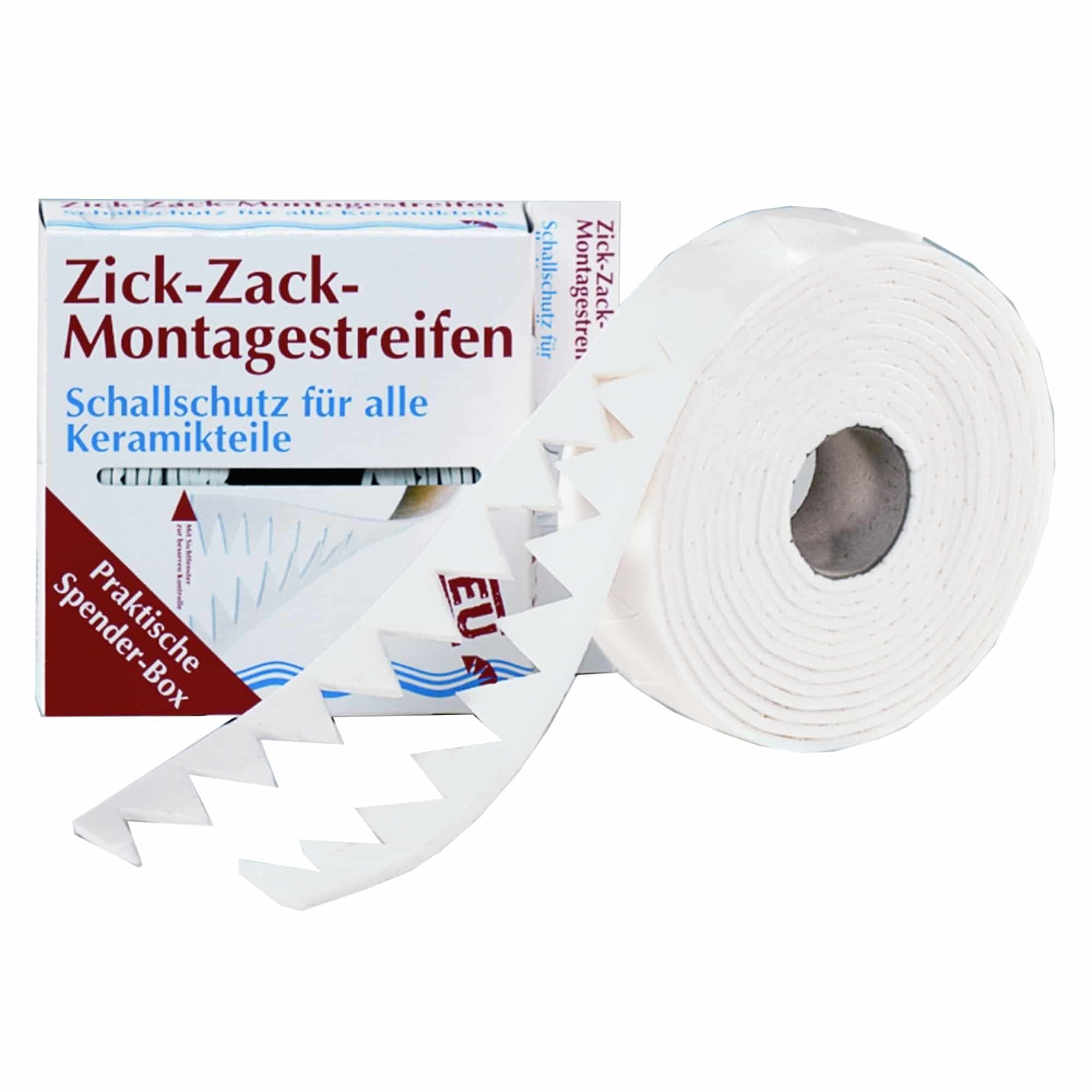 Ulith Zick Zack Montageprofil 3 mm x 36 mm x 4,5 m bietet flexiblen Schallschutz zur Unterbrechung von Schallbrücken zwischen Wandfliese und hängenden Keramikobjekten
